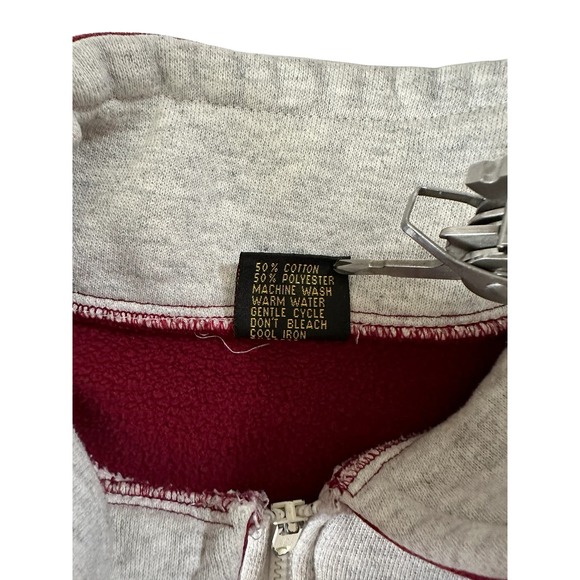 Vintage 90s New York Spellout Mens Large 1/4 Zip Pullover Sweatshirt VTG - Picture 4 of 7